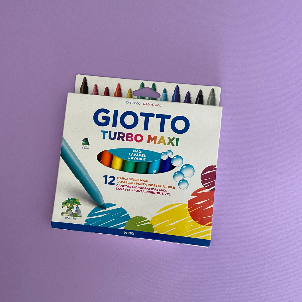 Plumones punta gruesa Giotto - 12 colores